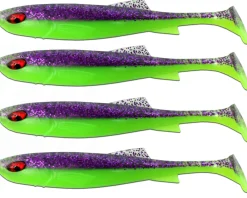 Wild Devil Baits Zander Scout Purple Chartreuse Shad Gummifisch Softlure Angelköder
