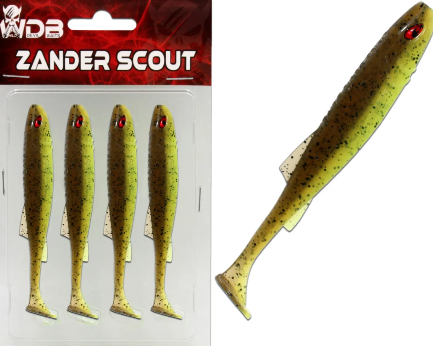 Wild Devil Baits Zander Scout 10 cm Shad Gummifisch Softlure Angelköder