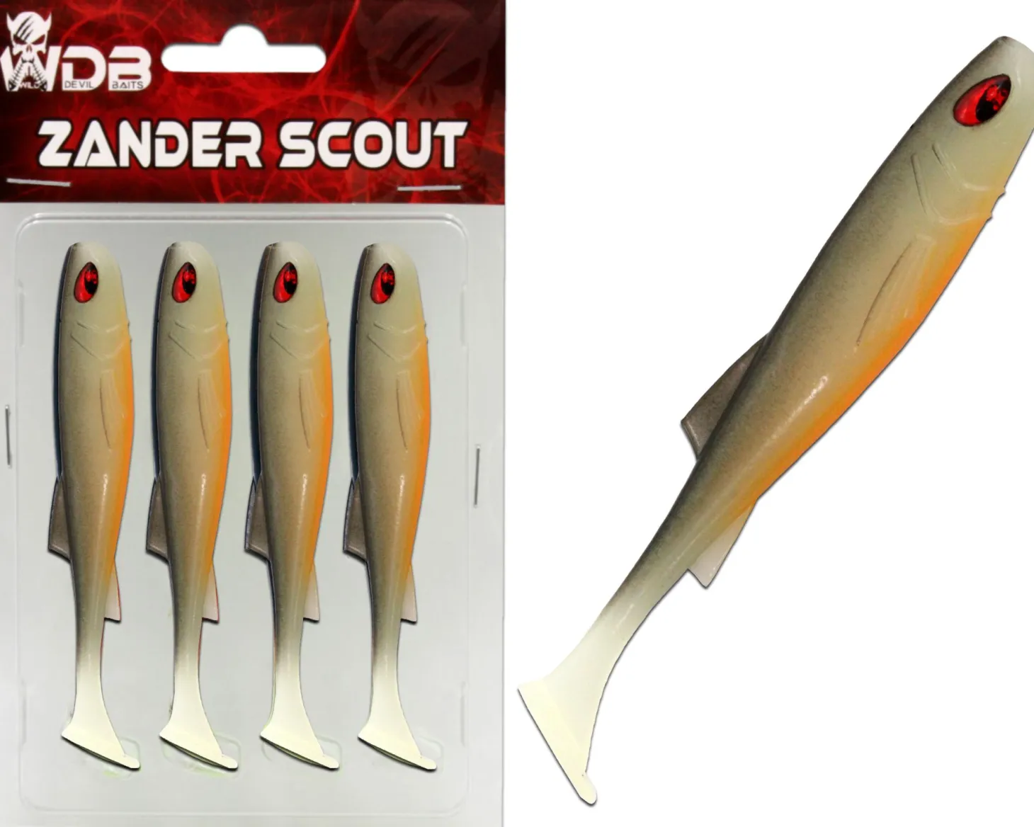 Wild Devil Baits Zander Scout 10 cm Shad Gummifisch Softlure Angelköder