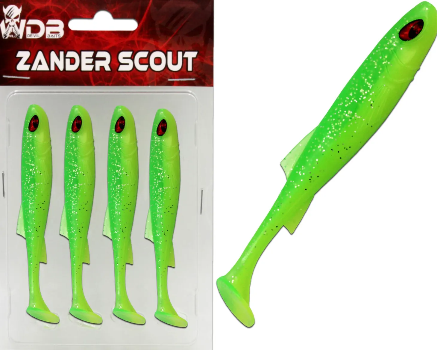 Wild Devil Baits Zander Scout 10 cm Shad Gummifisch Softlure Angelköder