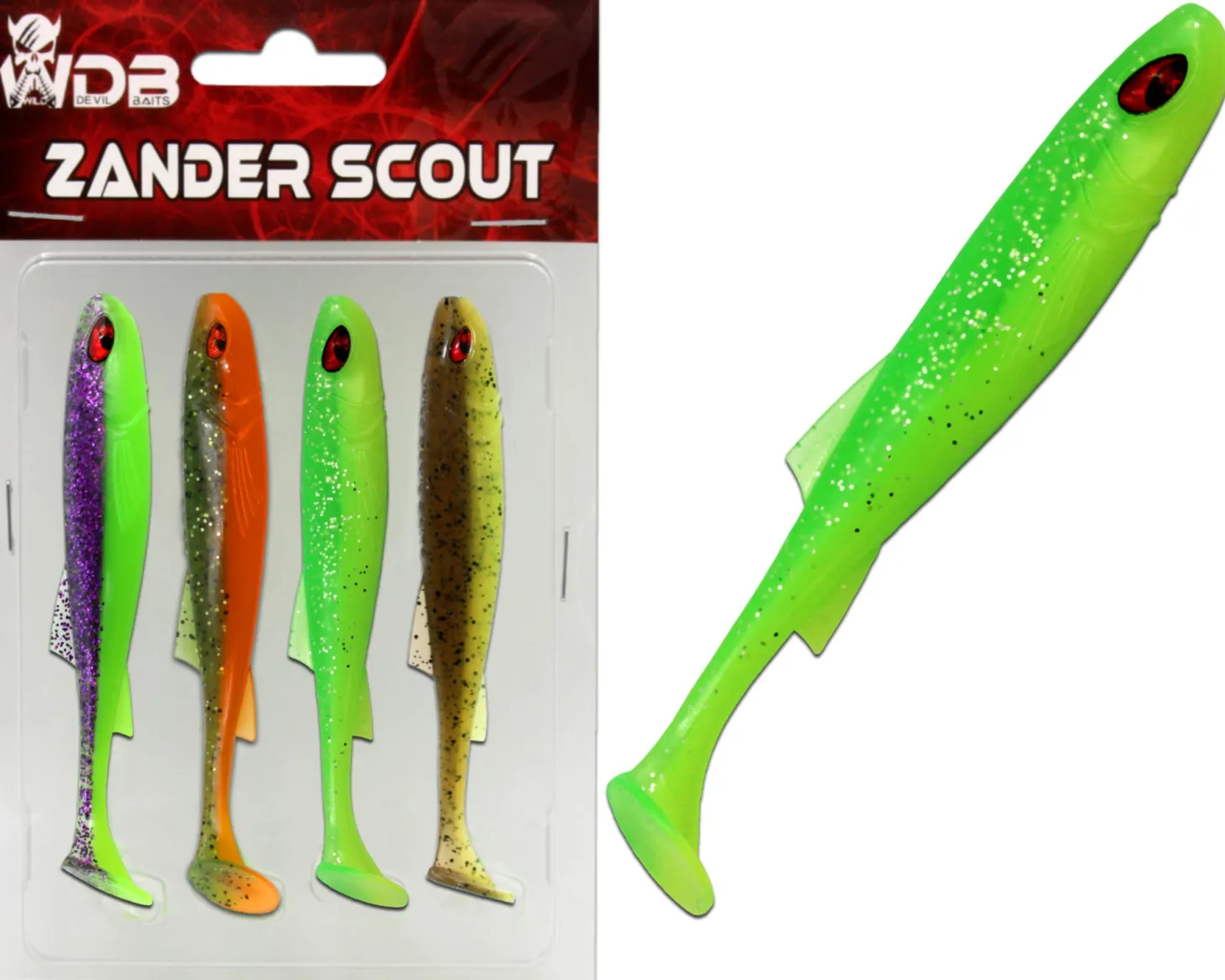 Wild Devil Baits Zander Scout 10 cm Shad Gummifisch Softlure Angelköder
