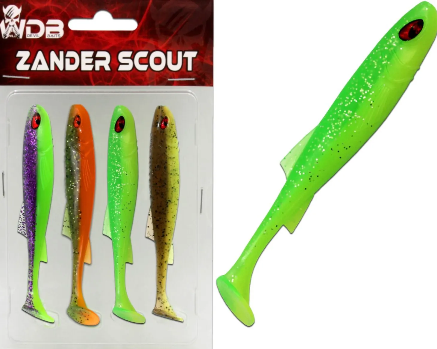 Wild Devil Baits Zander Scout 10 cm Shad Gummifisch Softlure Angelköder
